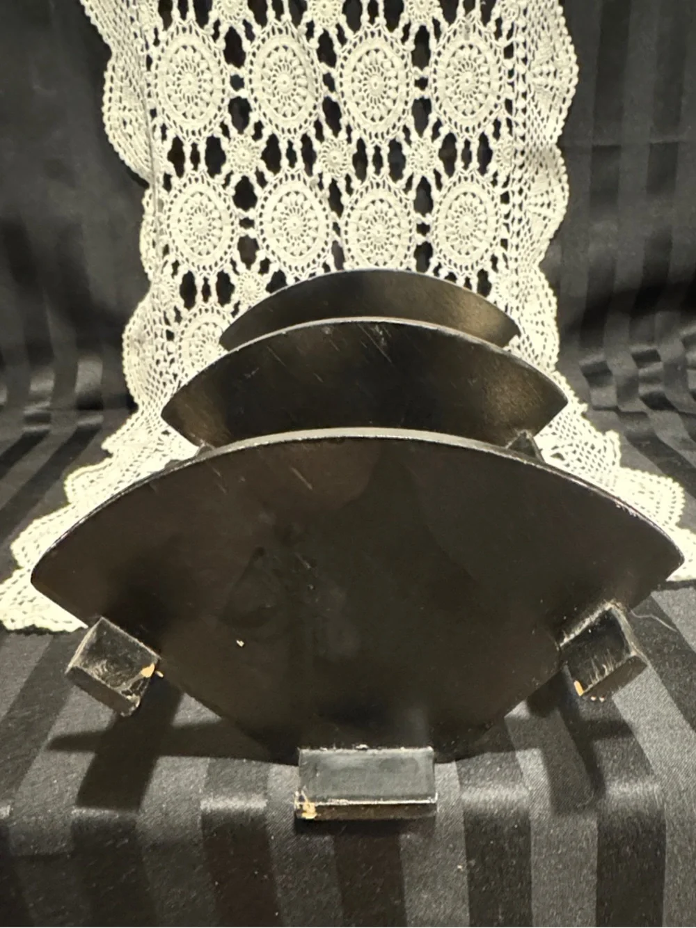 Black Homemade Wooden Corner Shelf - 3-Tier